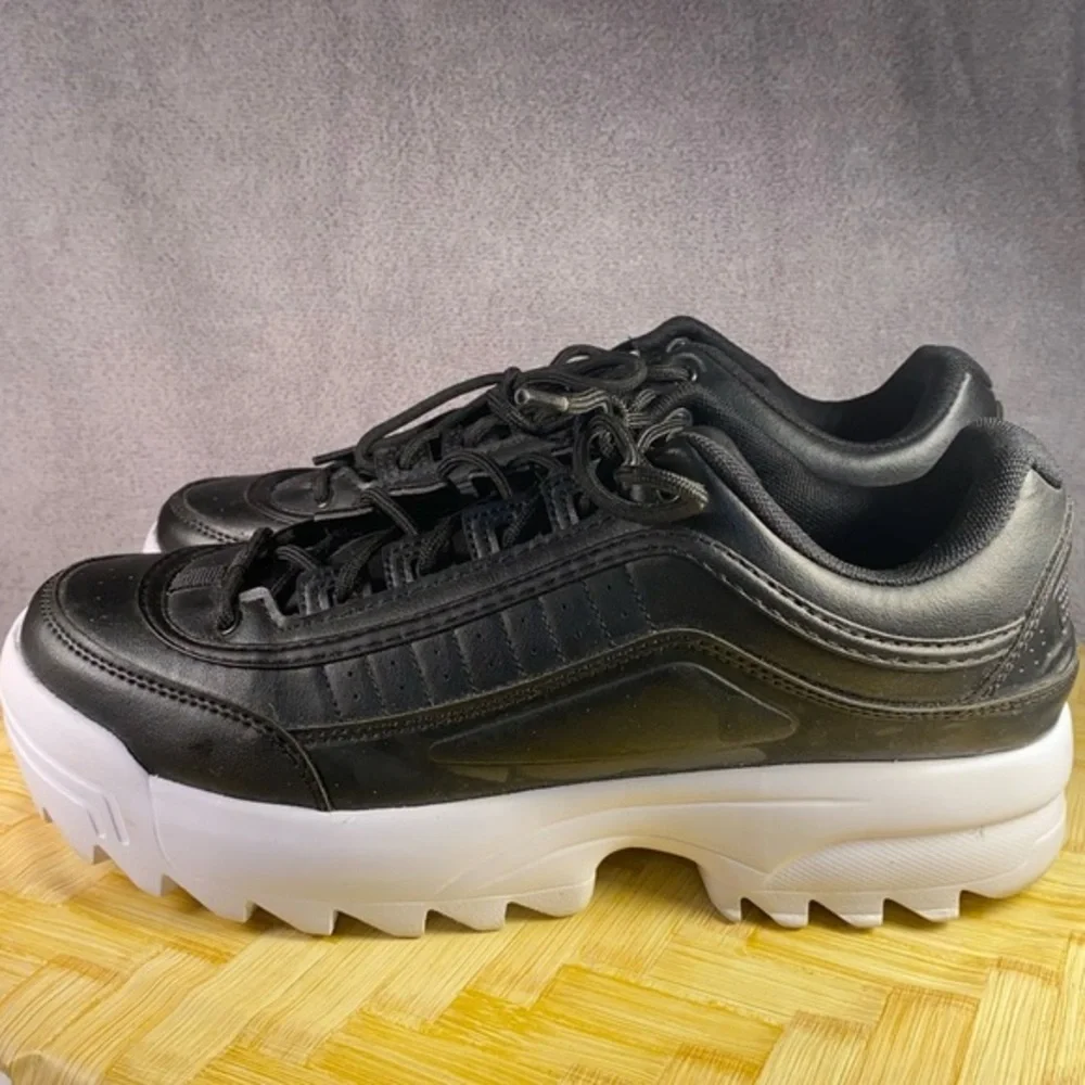 Avia Platform Shoes Women’s Size 10 Lace‎ Up No Insoles Color  Black-White